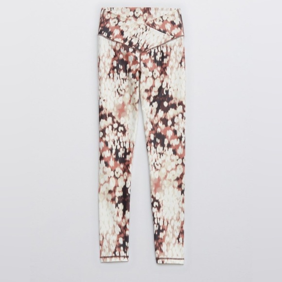 NWOT Aerie Crossover Waist Printed Leggings - Picture 1 of 6
